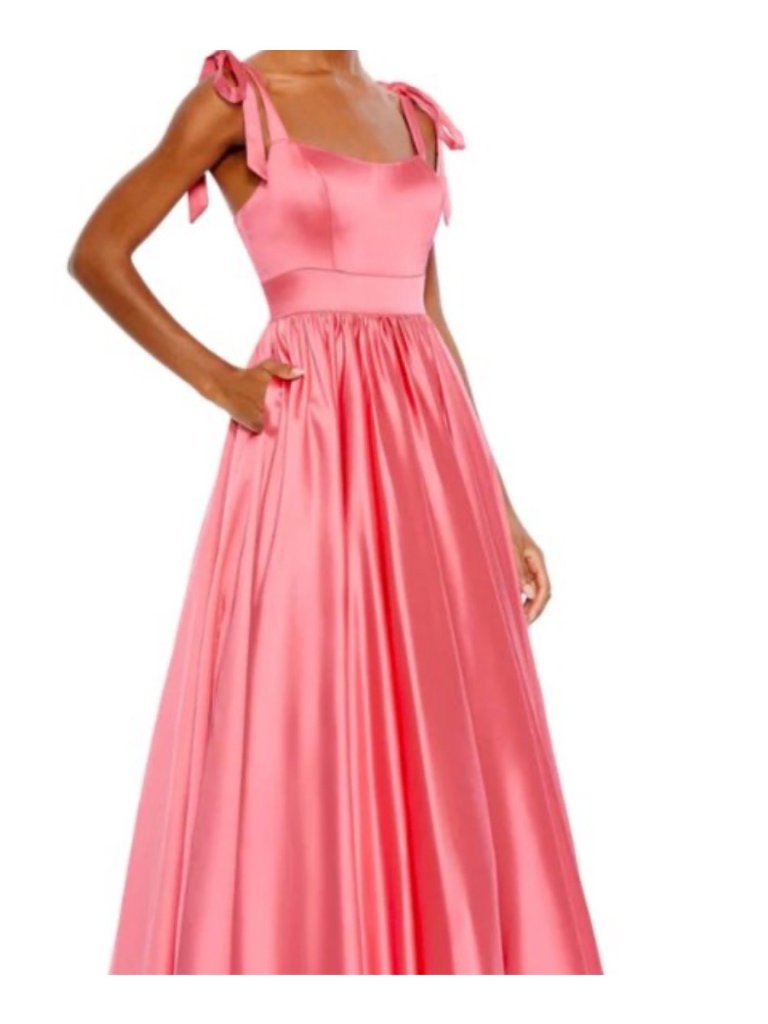 Mac Duggal Coral Sleeveless Tie Shoulder Scoop Neck Ballgown Dress 10